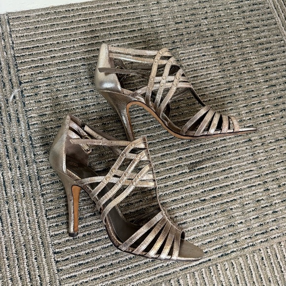 Isola Silver Gold Bronze Strappy Heels with Studs - Picture 5 of 7